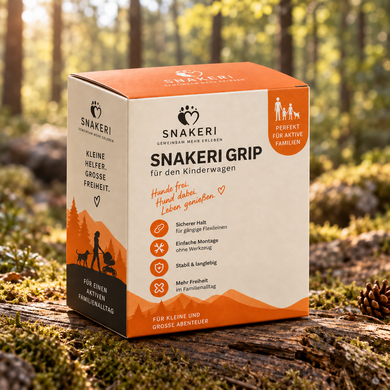 Snakeri Grip Produktverpackung im Wald